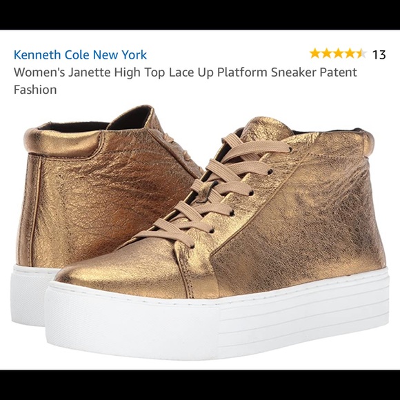 Kenneth Cole Gold Platform Sneaker - Picture 10 of 11